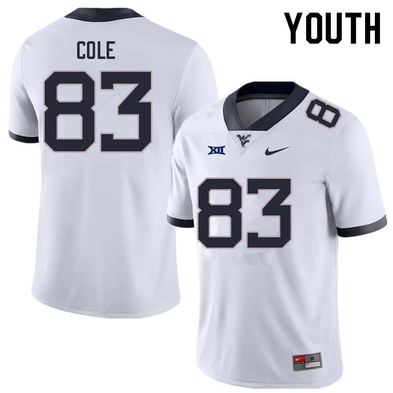 NCAA Youth C.J. Cole West Virginia Mountaineers White #83 Nike Stitched Football College Authentic Jersey WE23A35XL